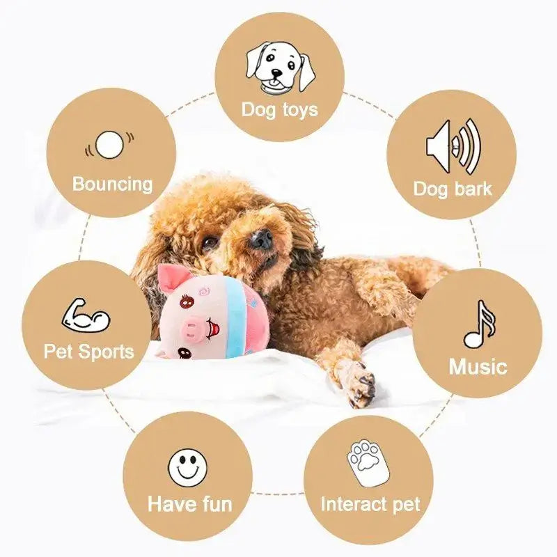 Electric Automatic Plush Bouncing Toy Interactive Self-moving Toy for Indoor Playing - Premium from HappyDogs.Company - Just $22.99! Shop now at HappyDogs.Company