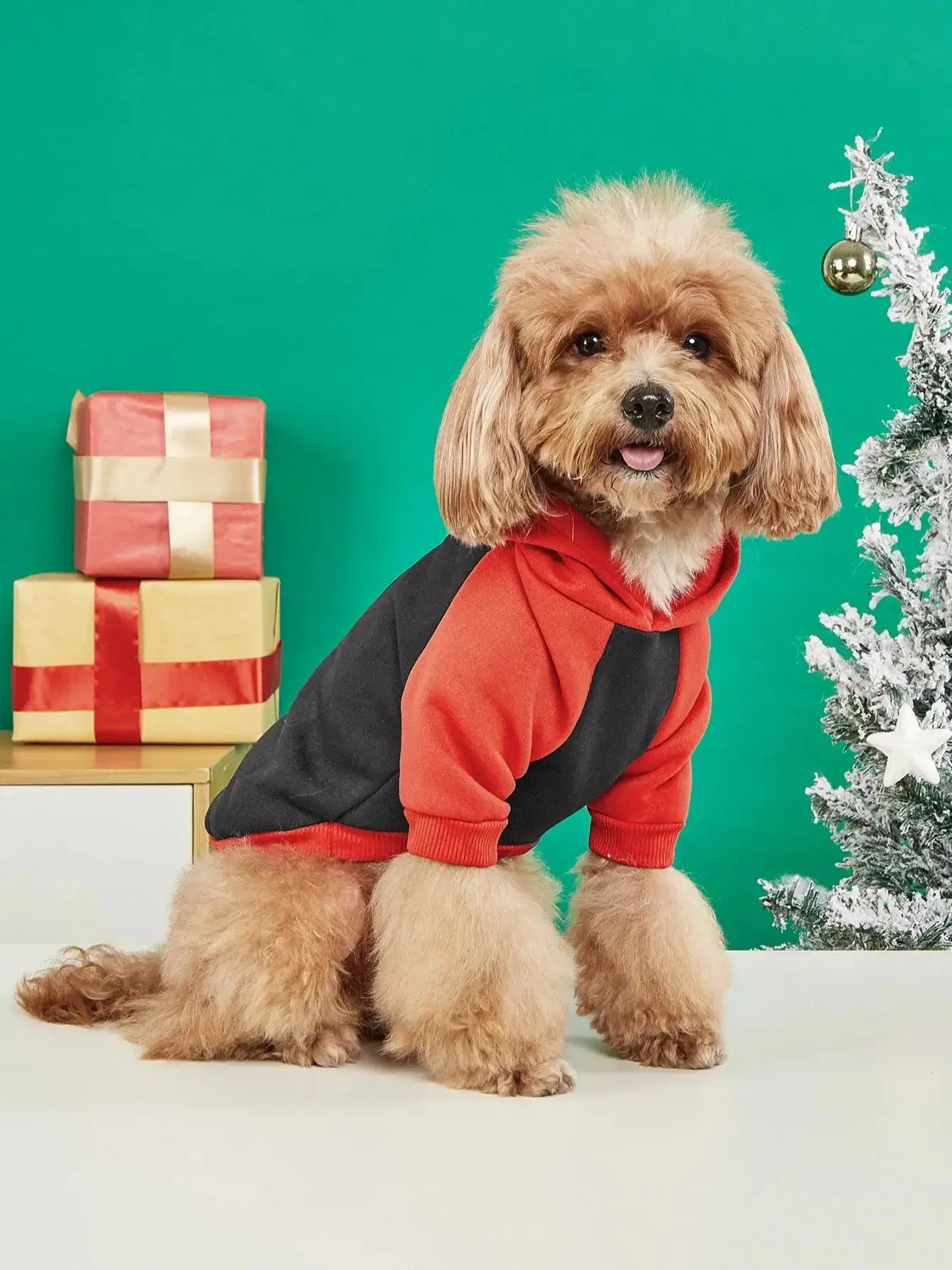 Pet Christmas Hooded Sweatshirt in Red and Black - Premium from HappyDogs.Company - Just $15.99! Shop now at HappyDogs.Company