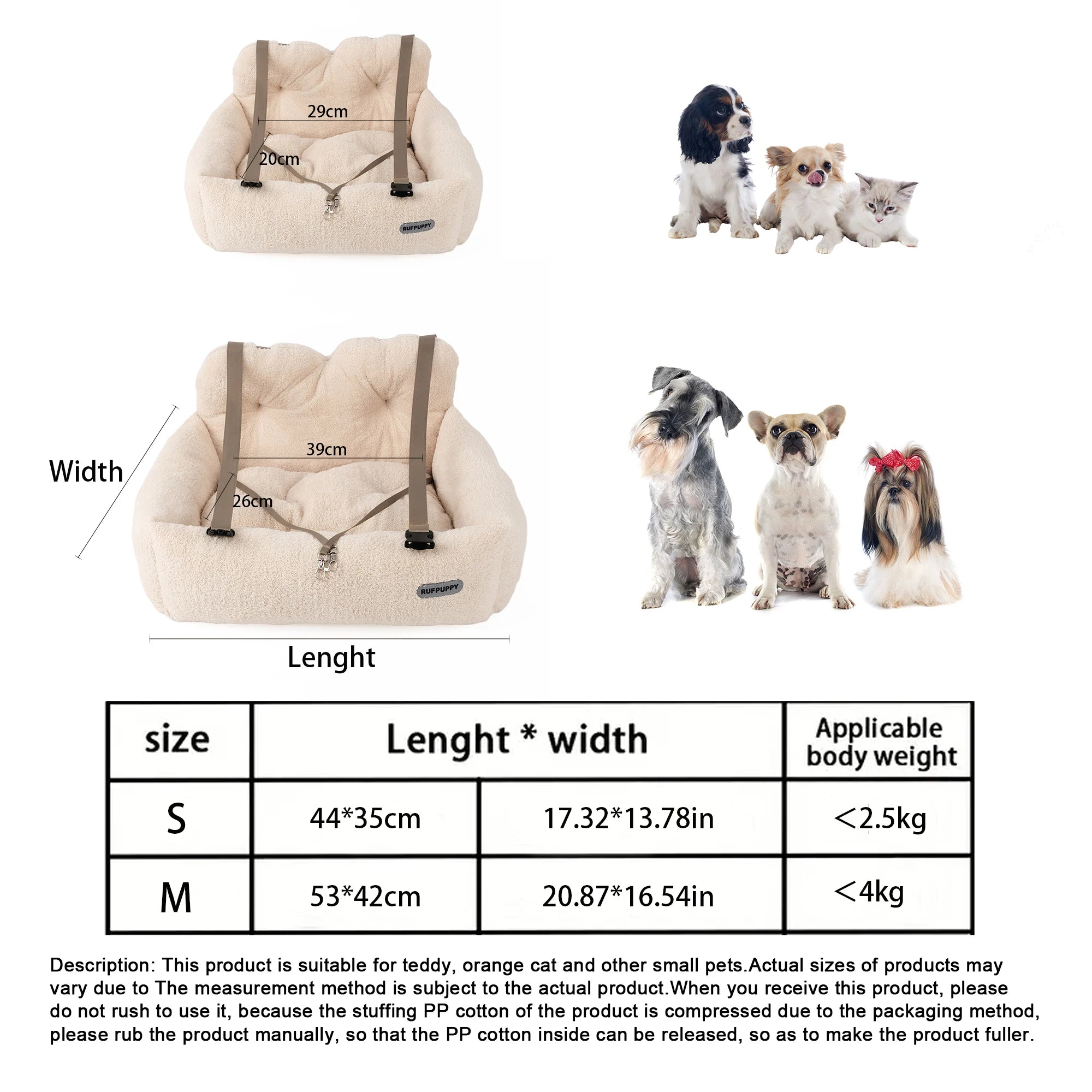 Portable Dog Car Booster Seat Plush - Premium from HappyDogs.Company - Just $47.99! Shop now at HappyDogs.Company
