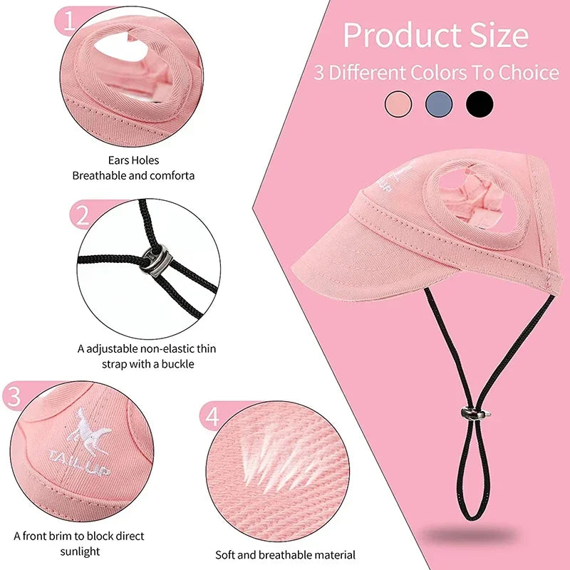 Summer Solid Color Dog Baseball Visor Hat - Premium from HappyDogs.Company - Just $22.99! Shop now at HappyDogs.Company