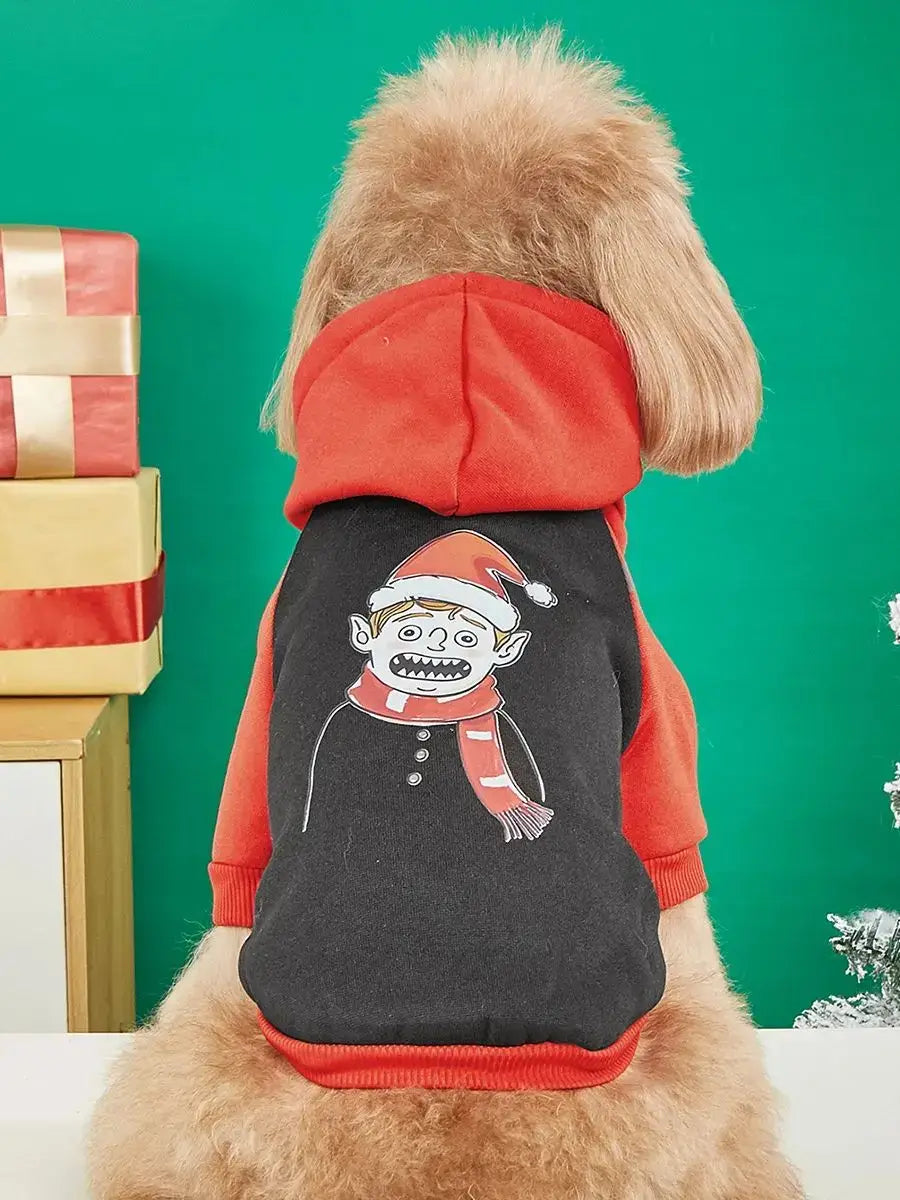 Pet Christmas Hooded Sweatshirt in Red and Black - Premium from HappyDogs.Company - Just $15.99! Shop now at HappyDogs.Company