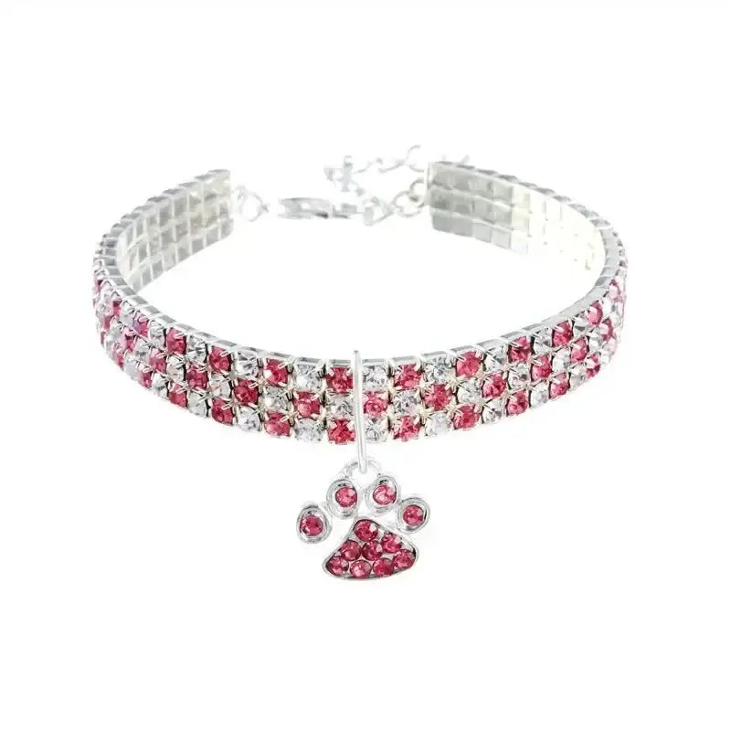 Flashing Rhinestone Paw Pendant Necklace - Premium from HappyDogs.Company - Just $23.99! Shop now at HappyDogs.Company