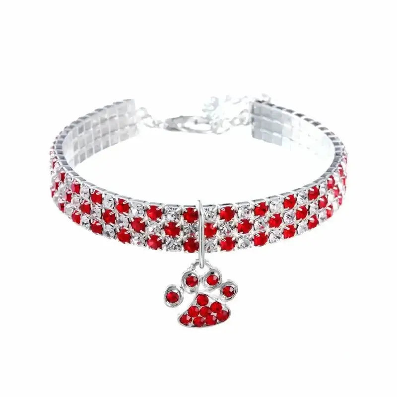 Flashing Rhinestone Paw Pendant Necklace - Premium from HappyDogs.Company - Just $23.99! Shop now at HappyDogs.Company