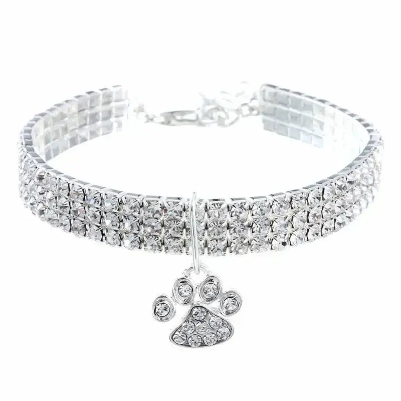 Flashing Rhinestone Paw Pendant Necklace - Premium from HappyDogs.Company - Just $23.99! Shop now at HappyDogs.Company