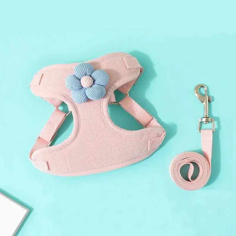 Flower Harness with 1.2m Leash Set - Premium from HappyDogs.Company - Just $20.99! Shop now at HappyDogs.Company