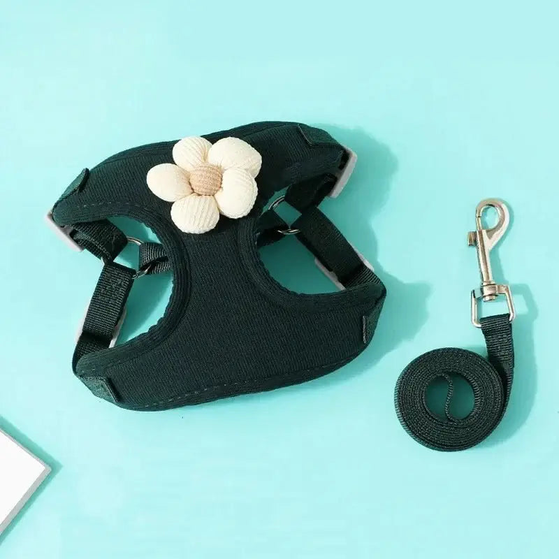 Flower Harness with 1.2m Leash Set - Premium from HappyDogs.Company - Just $20.99! Shop now at HappyDogs.Company