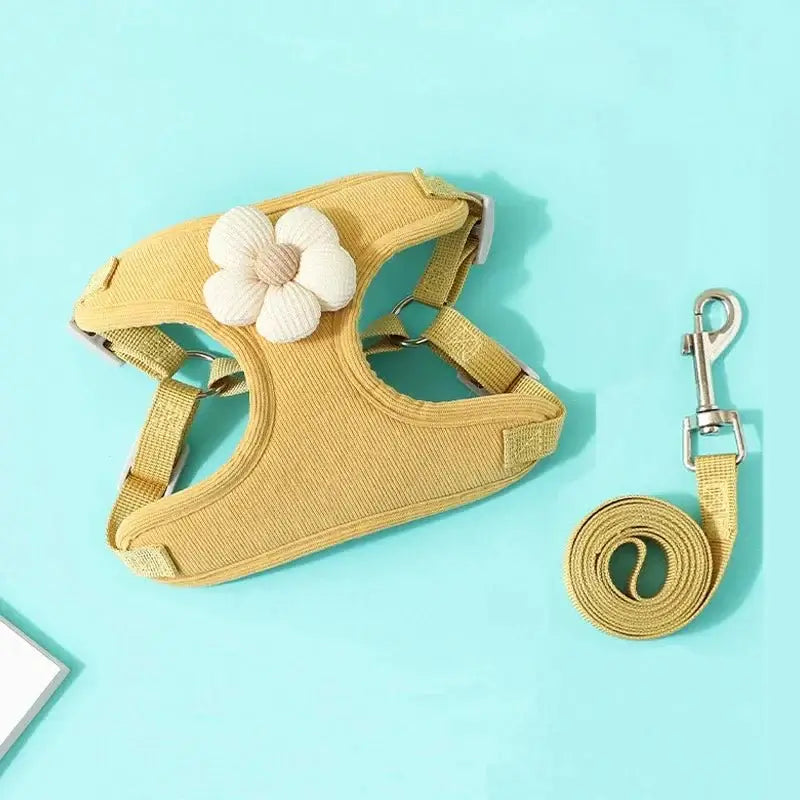 Flower Harness with 1.2m Leash Set - Premium from HappyDogs.Company - Just $20.99! Shop now at HappyDogs.Company