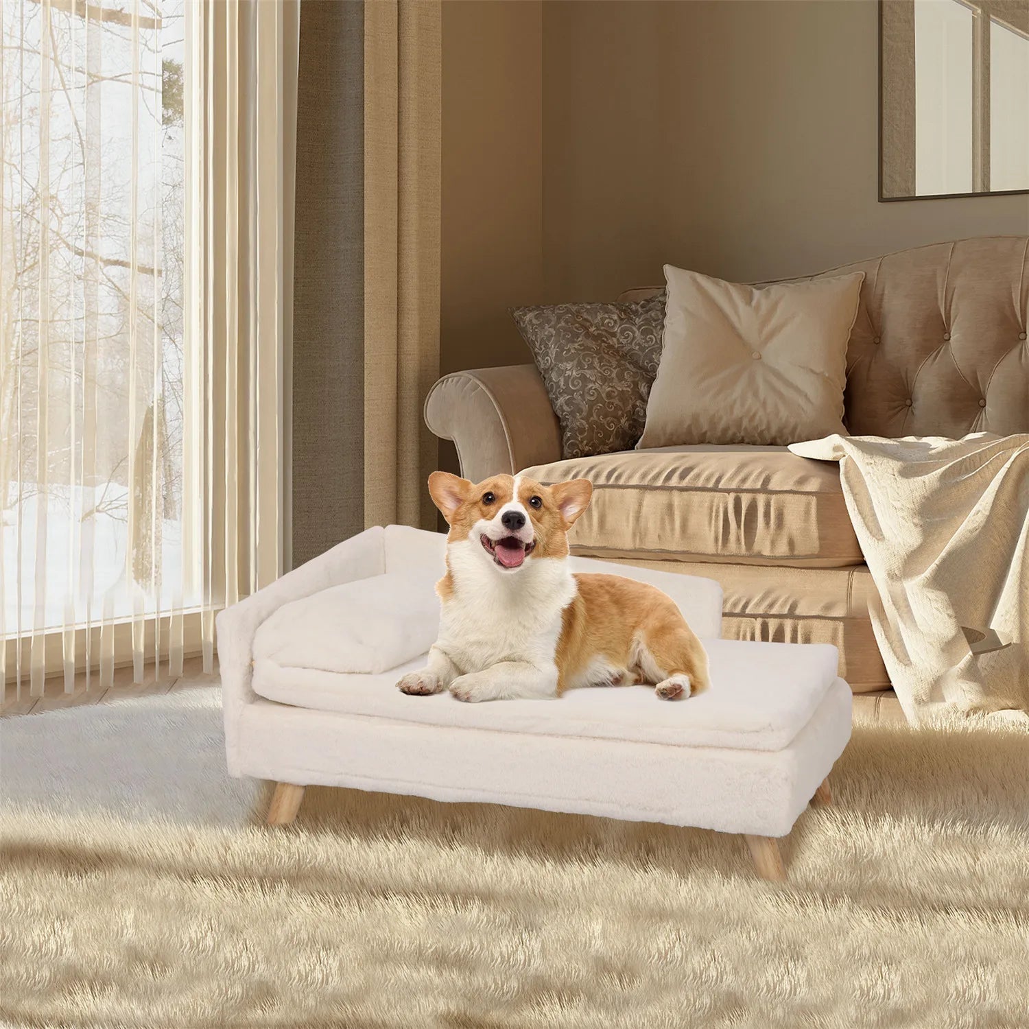 Nordic Pet Stool Bed with Cozy Pad - Premium from HappyDogs.Company - Just $89.99! Shop now at HappyDogs.Company