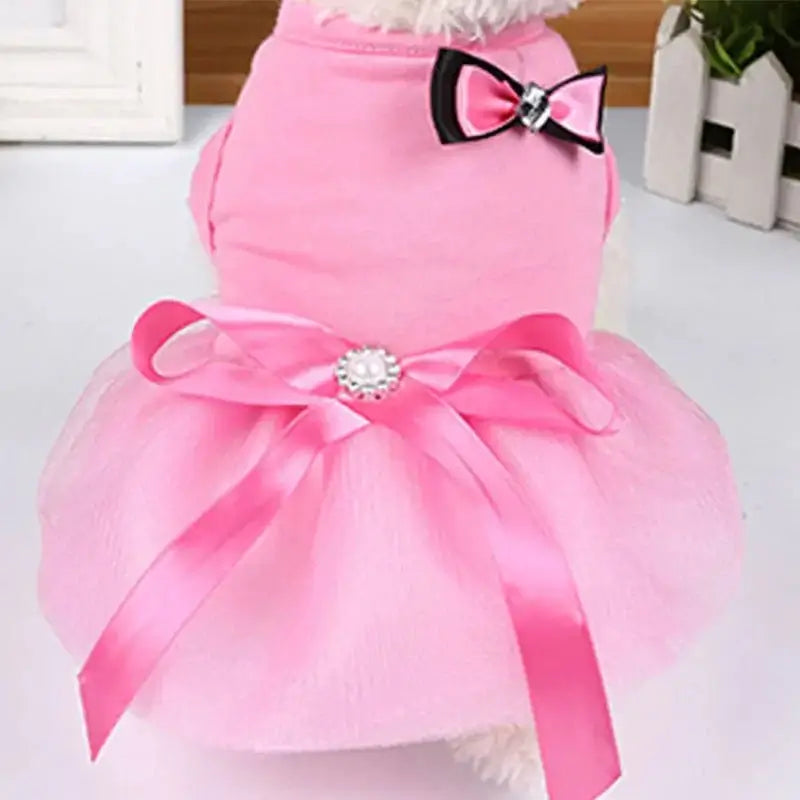 Princess Style Pink/Red Bowknot Dress - Premium from HappyDogs.Company - Just $34.99! Shop now at HappyDogs.Company