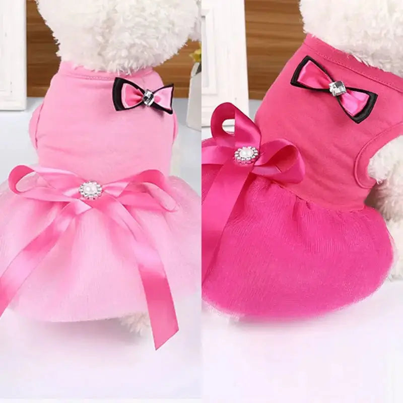 Princess Style Pink/Red Bowknot Dress - Premium from HappyDogs.Company - Just $34.99! Shop now at HappyDogs.Company