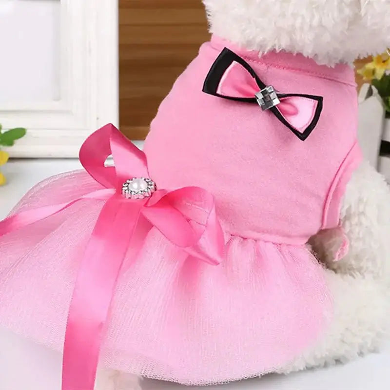Princess Style Pink/Red Bowknot Dress - Premium from HappyDogs.Company - Just $34.99! Shop now at HappyDogs.Company