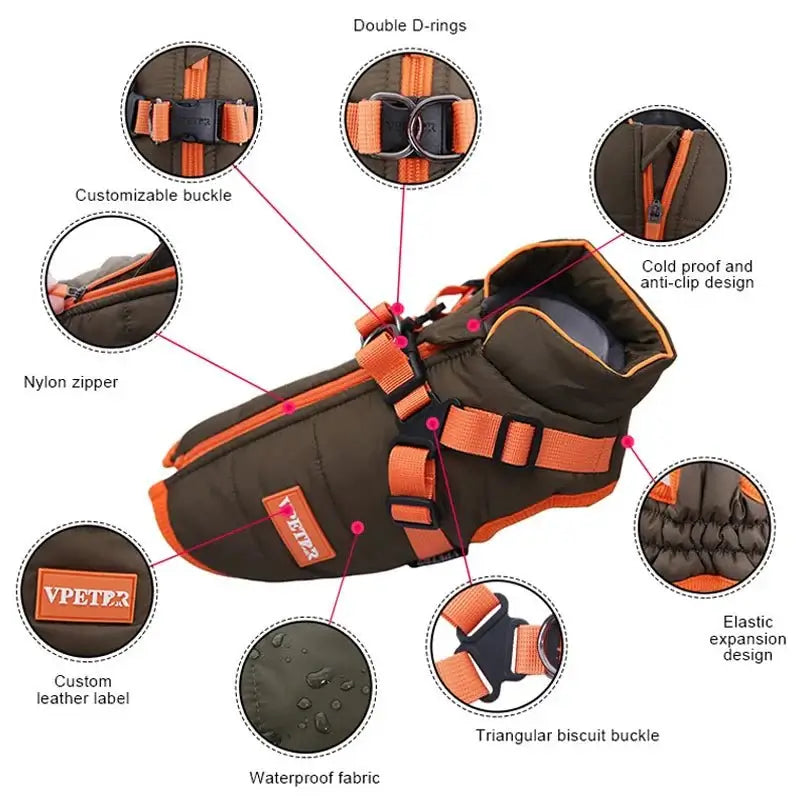 Waterproof Jacket With Harness - Premium from HappyDogs.Company - Just $35.99! Shop now at HappyDogs.Company