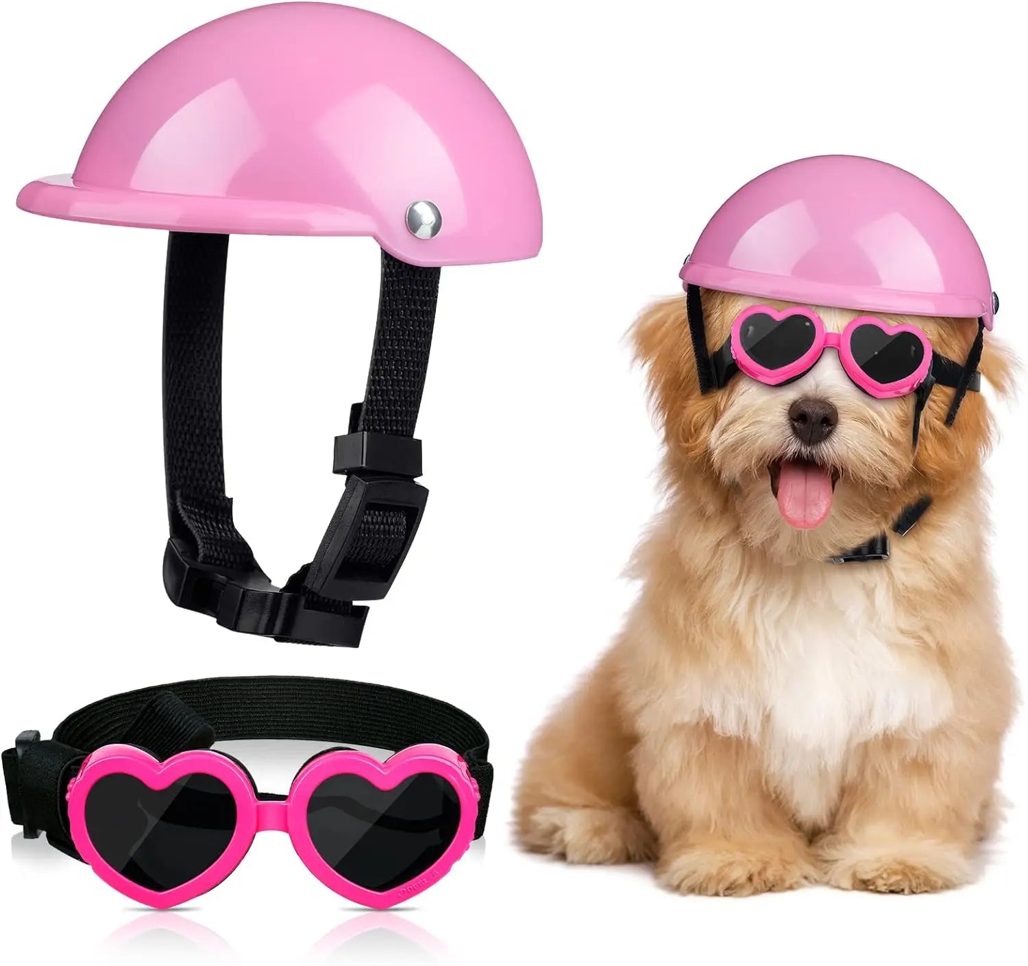 2 Pieces Small Dog Helmet and Goggles - HappyDogs.Company