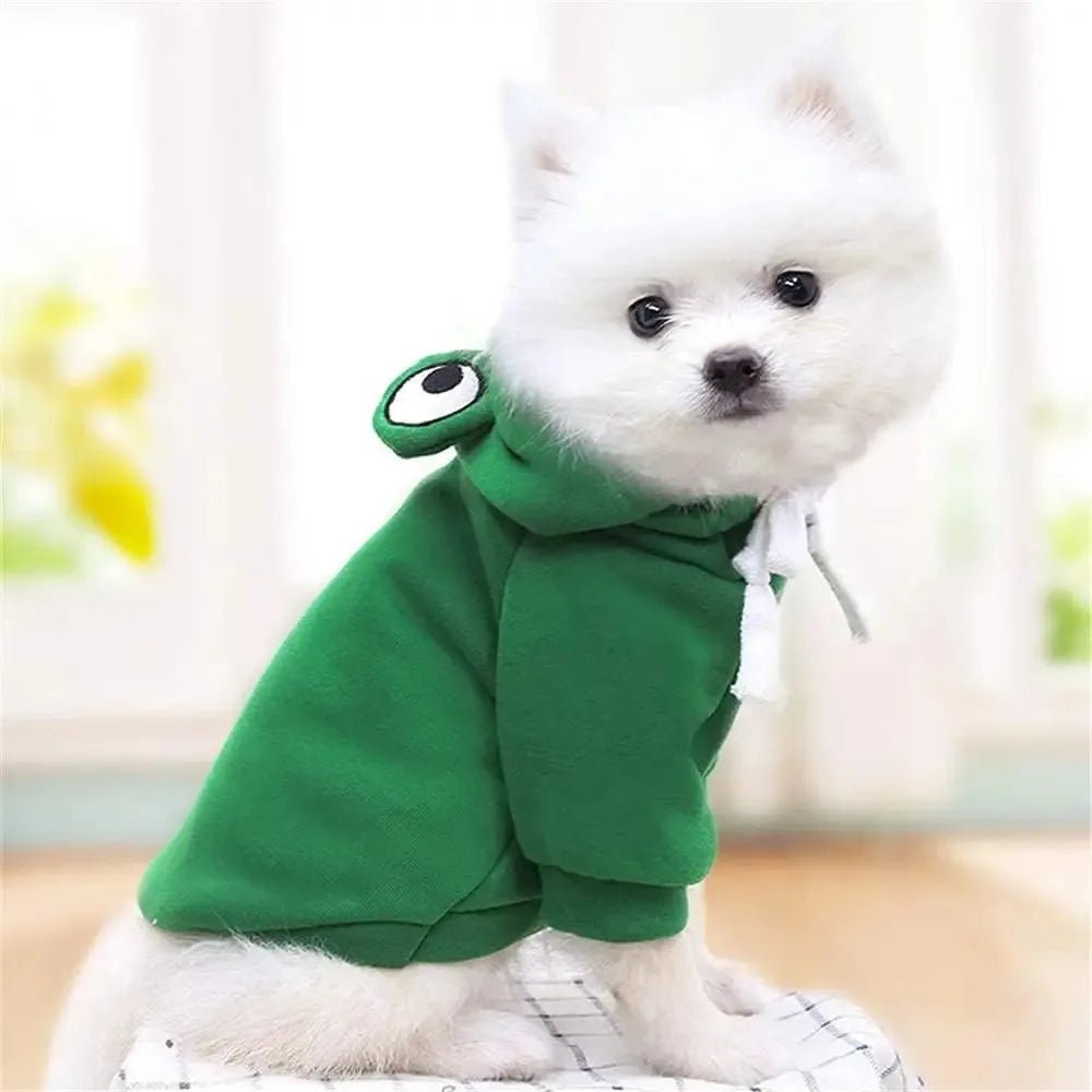 Cute Cartoon Frog Design Pet Cotton Hoodie - HappyDogs.Company